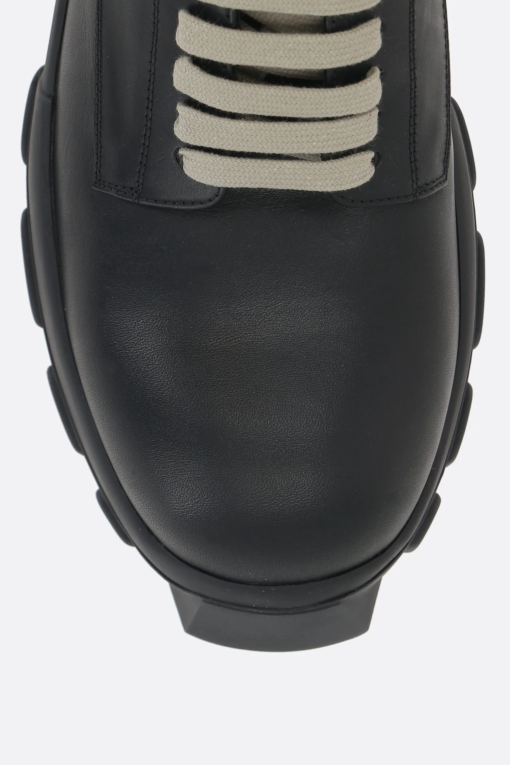 Stivali>RICK OWENS scarpa derby Mega Tractor in pelle liscia Nero