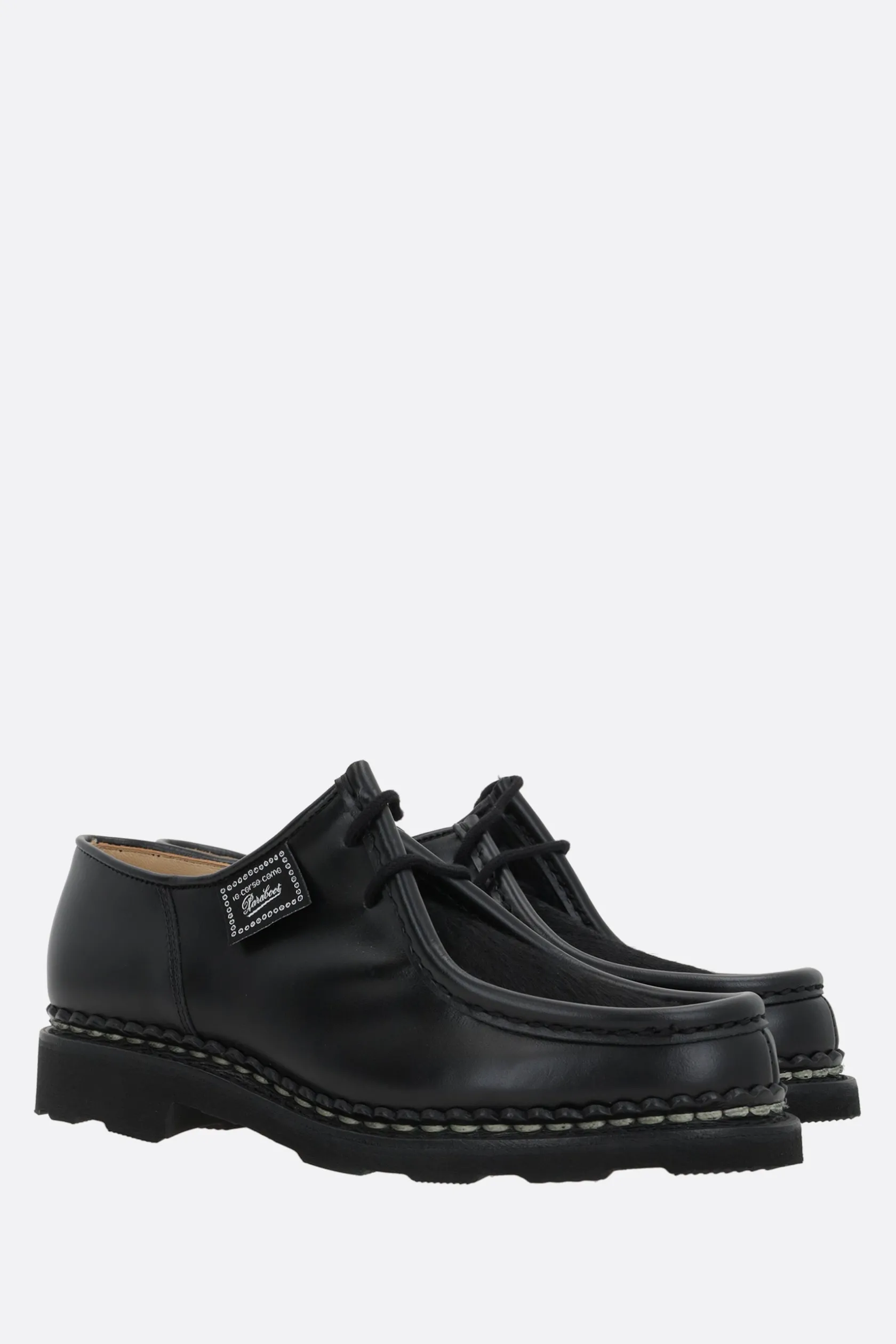 Scarpe Basse>PARABOOT X 10 CORSO COMO scarpa derby Michael/Griff in pelle liscia e cavallino Nero