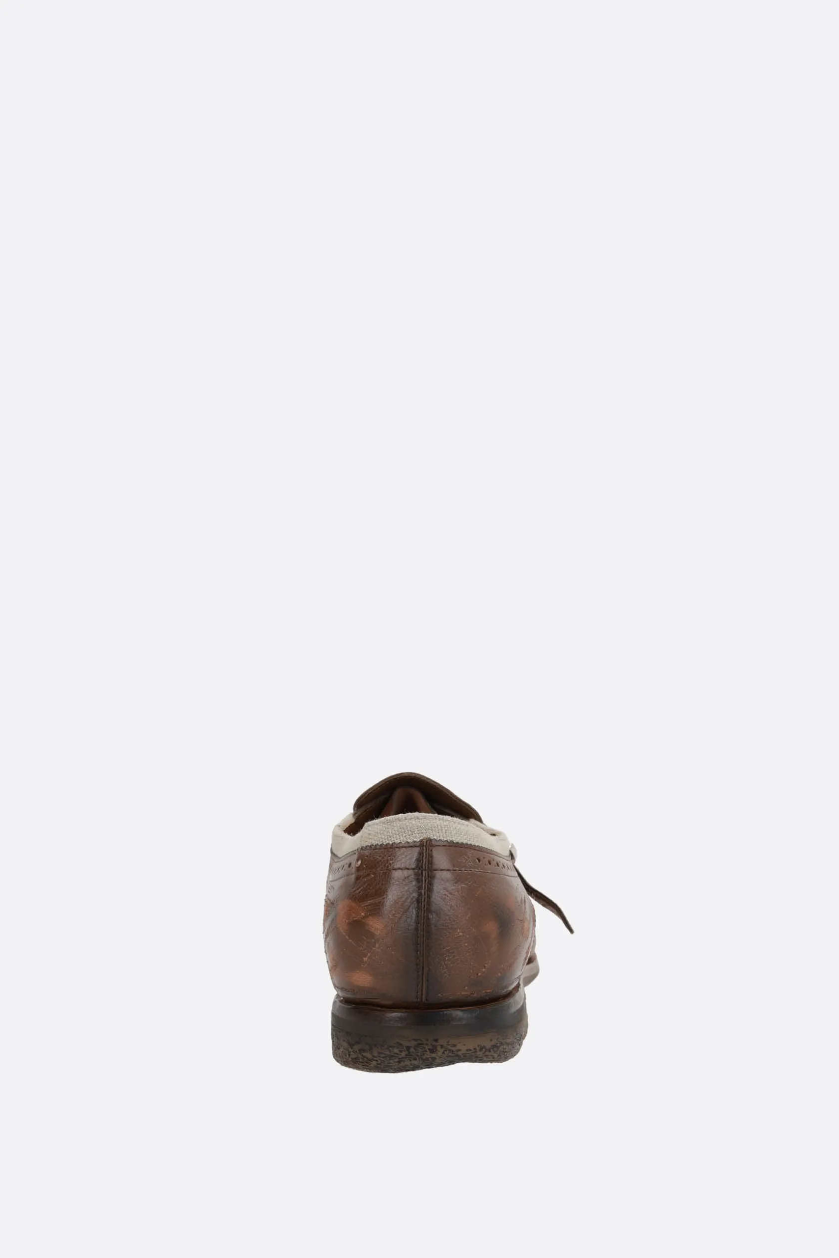 Scarpe Stringate>CHURCH'S scarpa monk Shanghai in pelle vintage e canvas Marrone