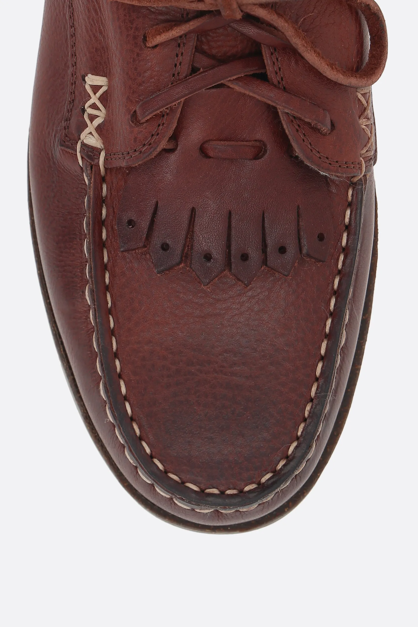 Scarpe Stringate>YUKETEN scarpa stringata Italian Blucher in pelle martellata Marrone