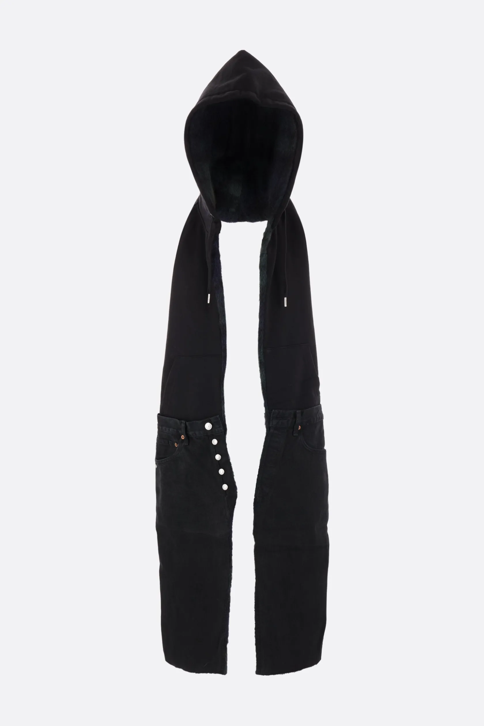 Accessori Da Indossare>BLESS sciarpa con cappuccio in jersey e denim Nero
