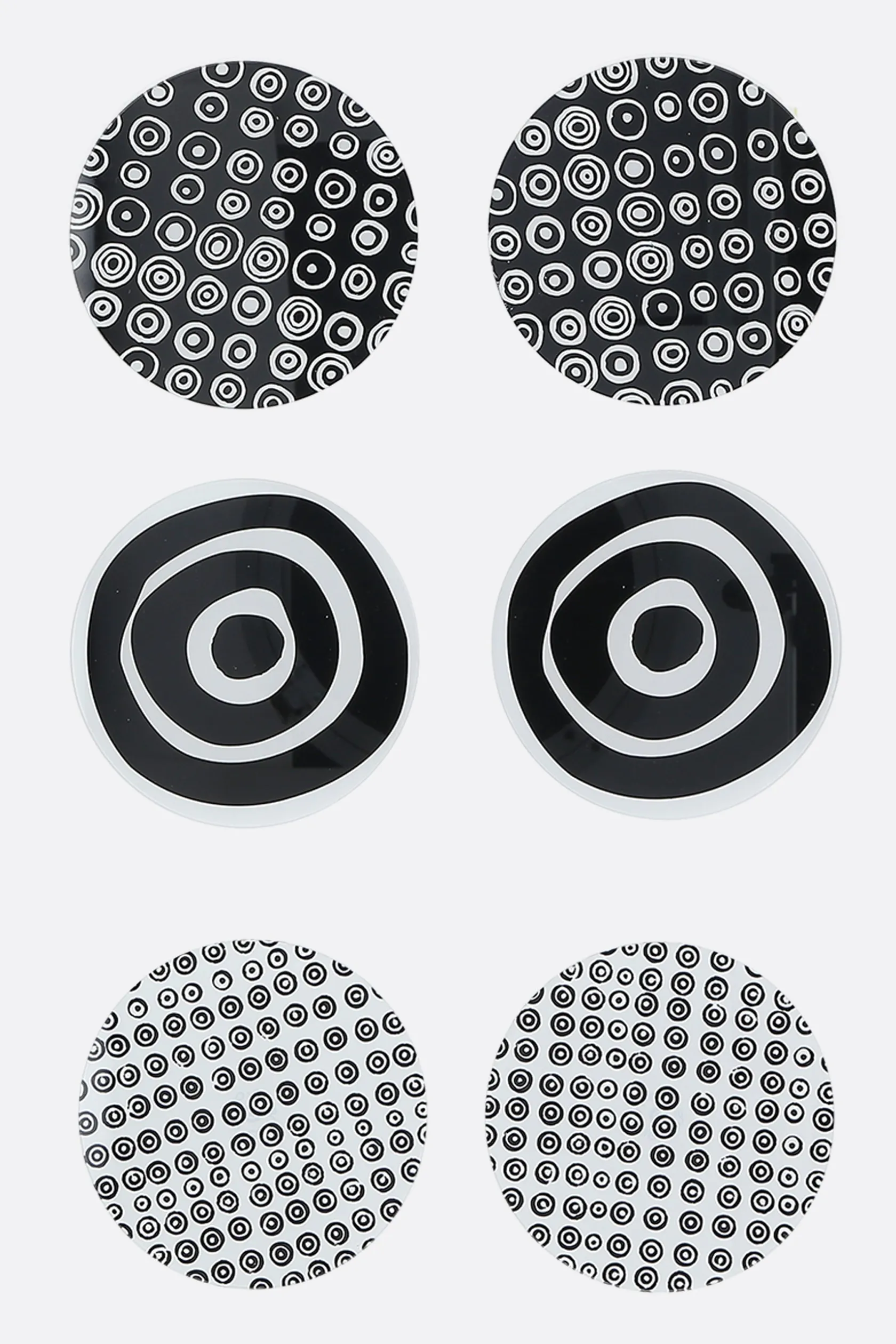 Lifestyle>10 CORSO COMO set 6 sottobicchieri in plexiglass stampa cerchi Nero
