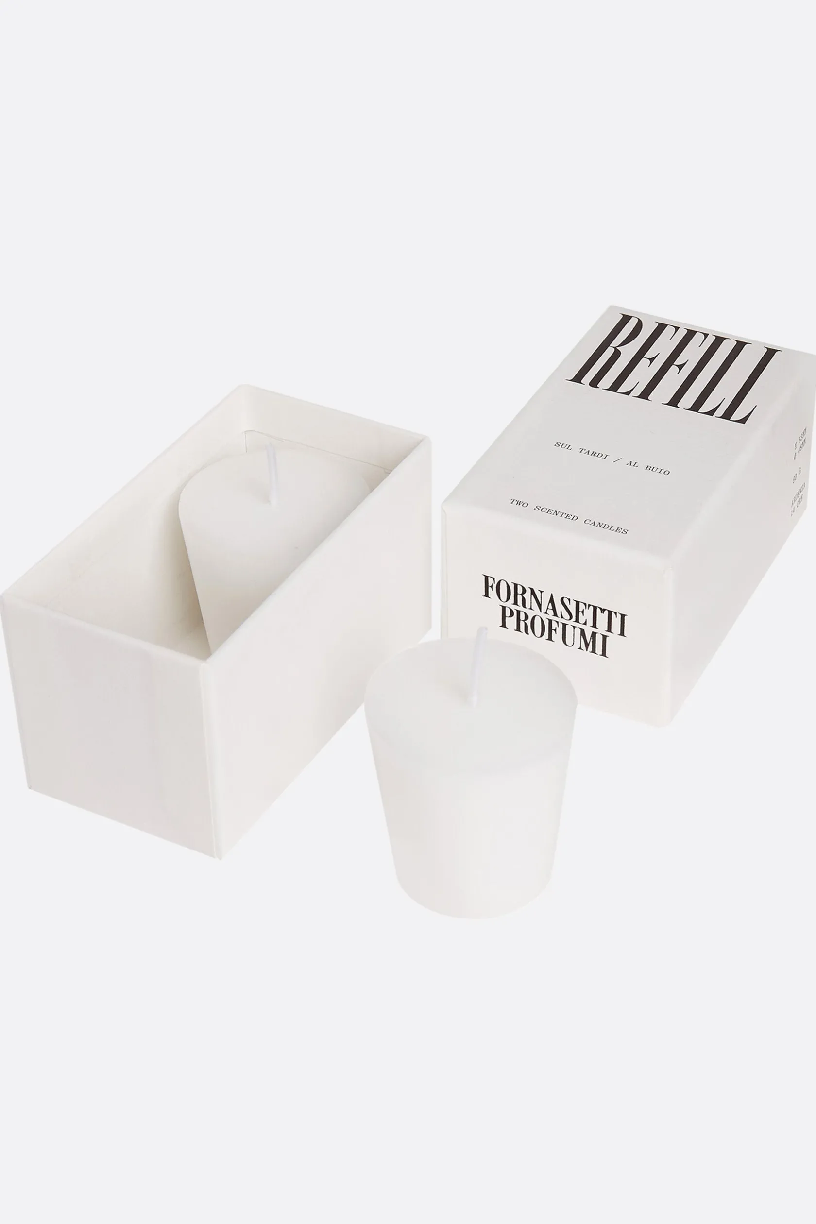 Lifestyle>FORNASETTI set di due Refill candela profumata Al Buio e Sul Tardi Bianco
