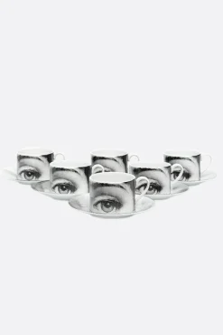 Lifestyle>FORNASETTI set di sei tazze da tè Tema e Variazioni N° 1 Multicolor