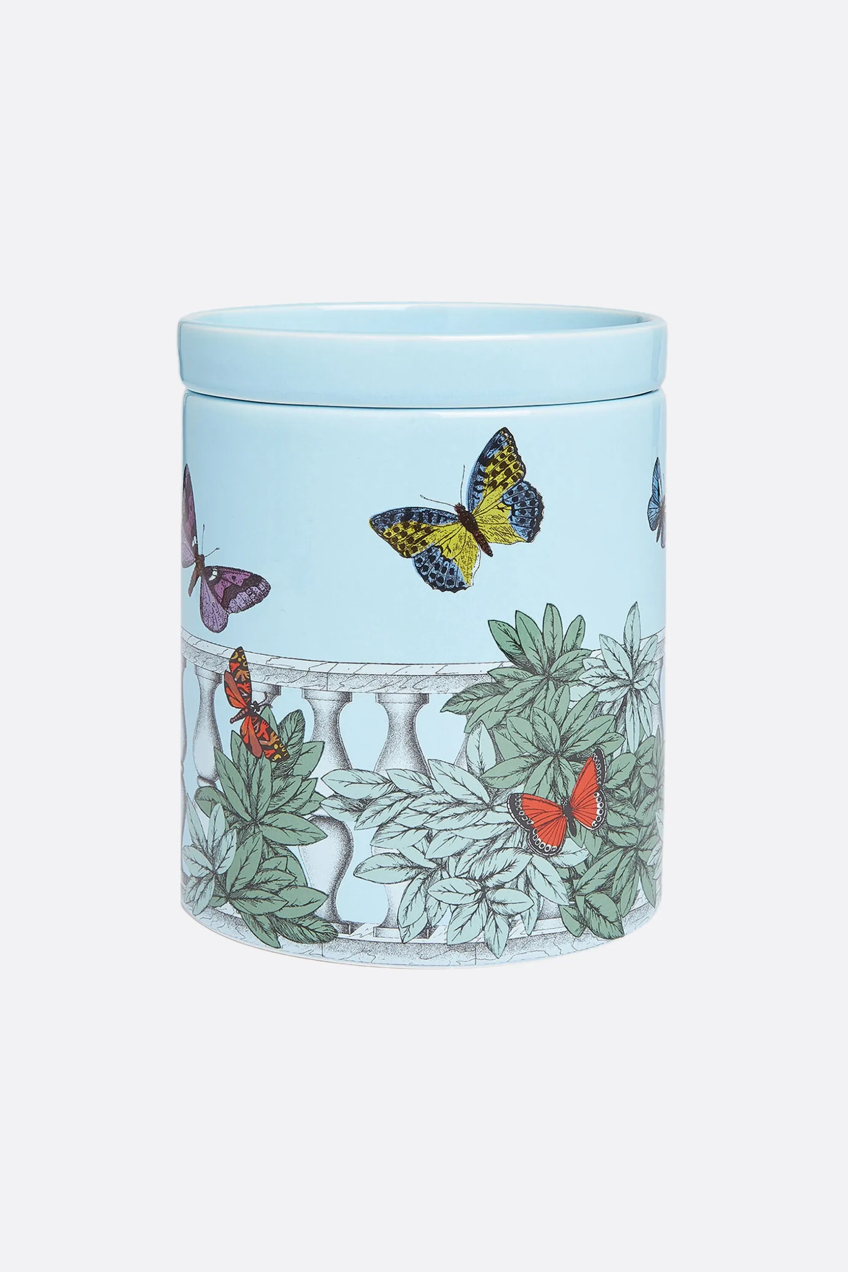 Lifestyle>FORNASETTI set tre candele profumate Nel Mentre con Decoro Farfalle e Balaustra Multicolor