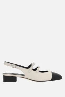 Décolletés E Slingbacks>CAREL PARIS slingback Abricot in nappa bicolore Neutro