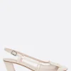 Décolletés E Slingbacks>ROGER VIVIER slingback Belle Vivier in rete e vernice Bianco