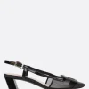 Décolletés E Slingbacks>ROGER VIVIER slingback Belle Vivier in rete e vernice Nero