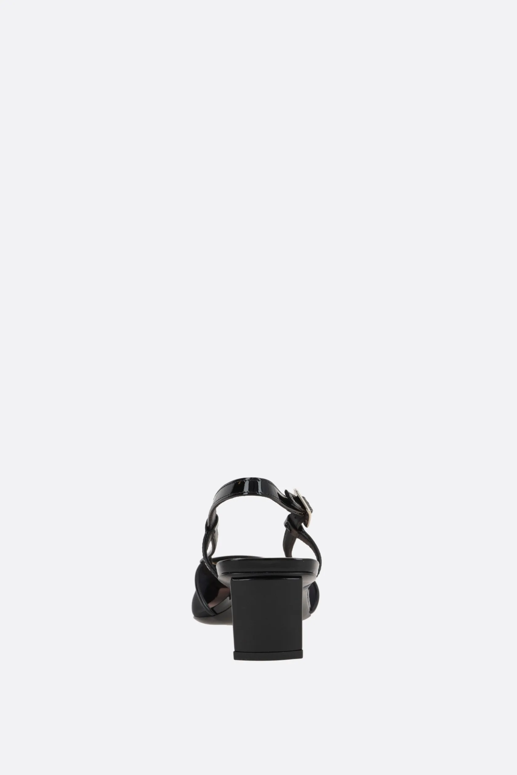 Décolletés E Slingbacks>ROGER VIVIER slingback Belle Vivier in rete e vernice Nero