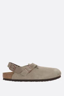Mocassini E Slippers>BIRKENSTOCK slingback flat Tokio II in suede (Narrow Fit) Neutro