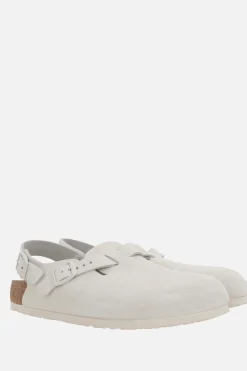 Décolletés E Slingbacks>BIRKENSTOCK slingback flat Tokio II in suede (Narrow Fit) Bianco