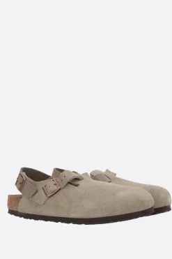 Mocassini E Slippers>BIRKENSTOCK slingback flat Tokio II in suede (Narrow Fit) Neutro