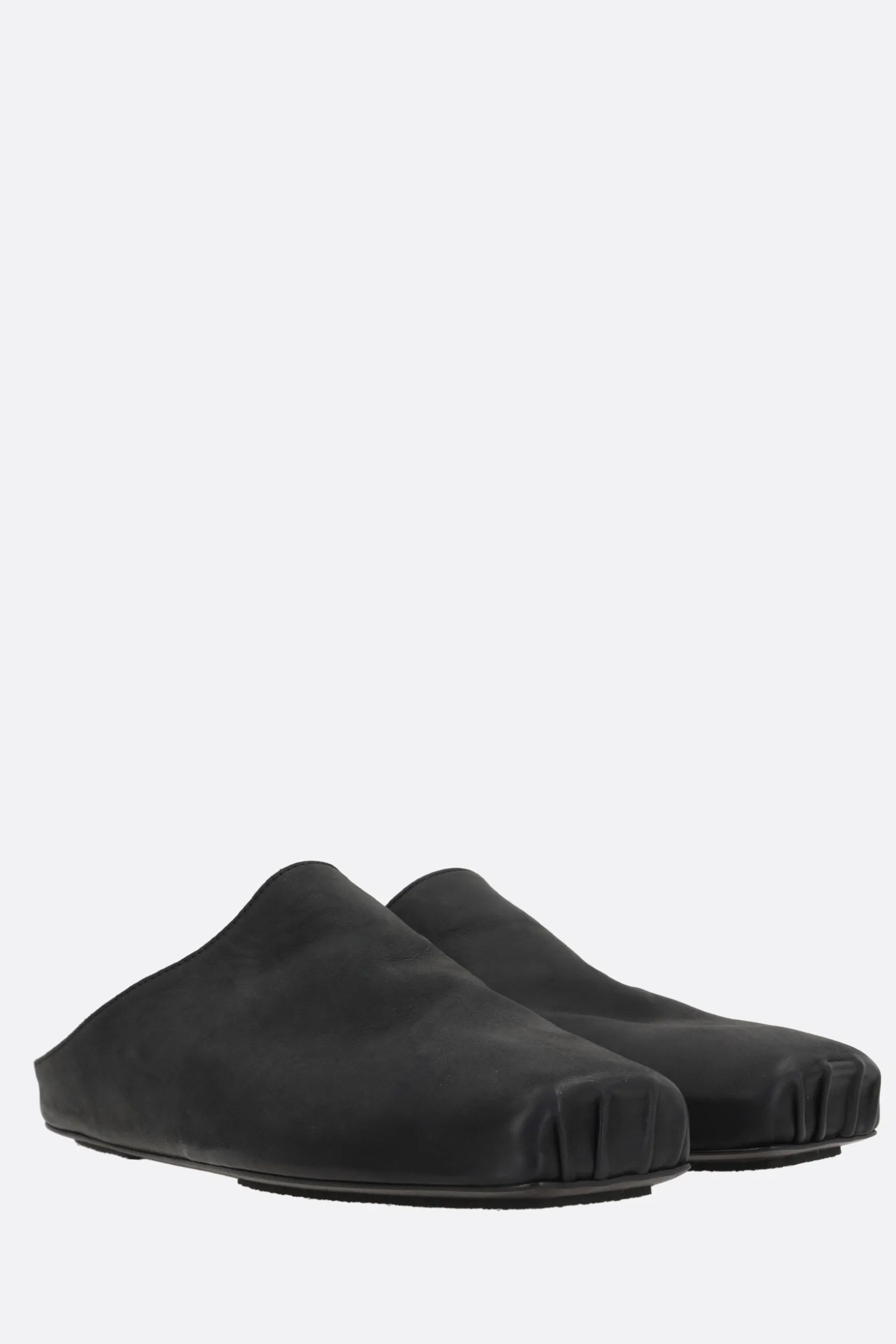 Scarpe Basse>UMA WANG slipper ballet in pelle liscia Nero