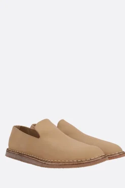 Scarpe Basse>GUIDI slipper in pelle liscia Neutro