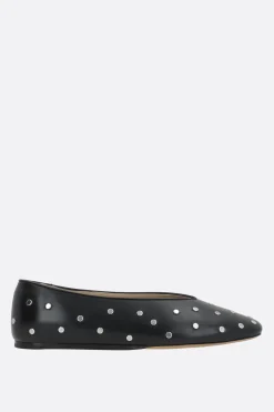 Scarpe Basse>LE MONDE BERYL slipper Regency in pelle con borchie Nero