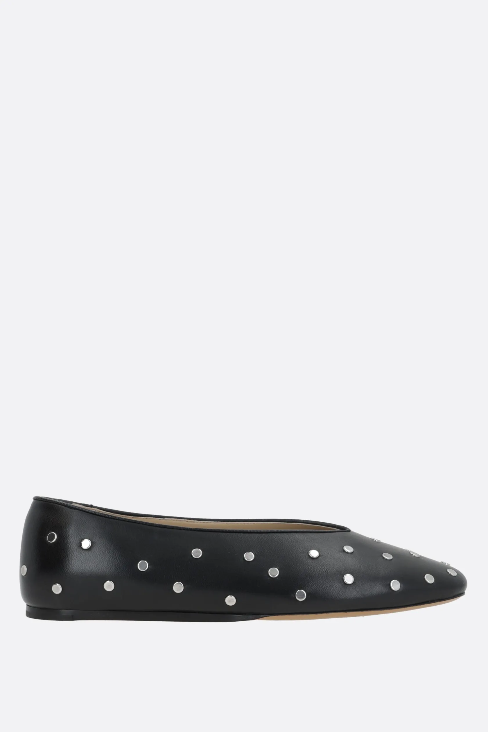 Scarpe Basse>LE MONDE BERYL slipper Regency in pelle con borchie Nero