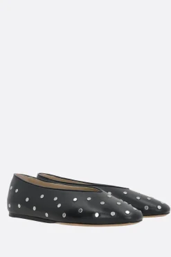 Scarpe Basse>LE MONDE BERYL slipper Regency in pelle con borchie Nero