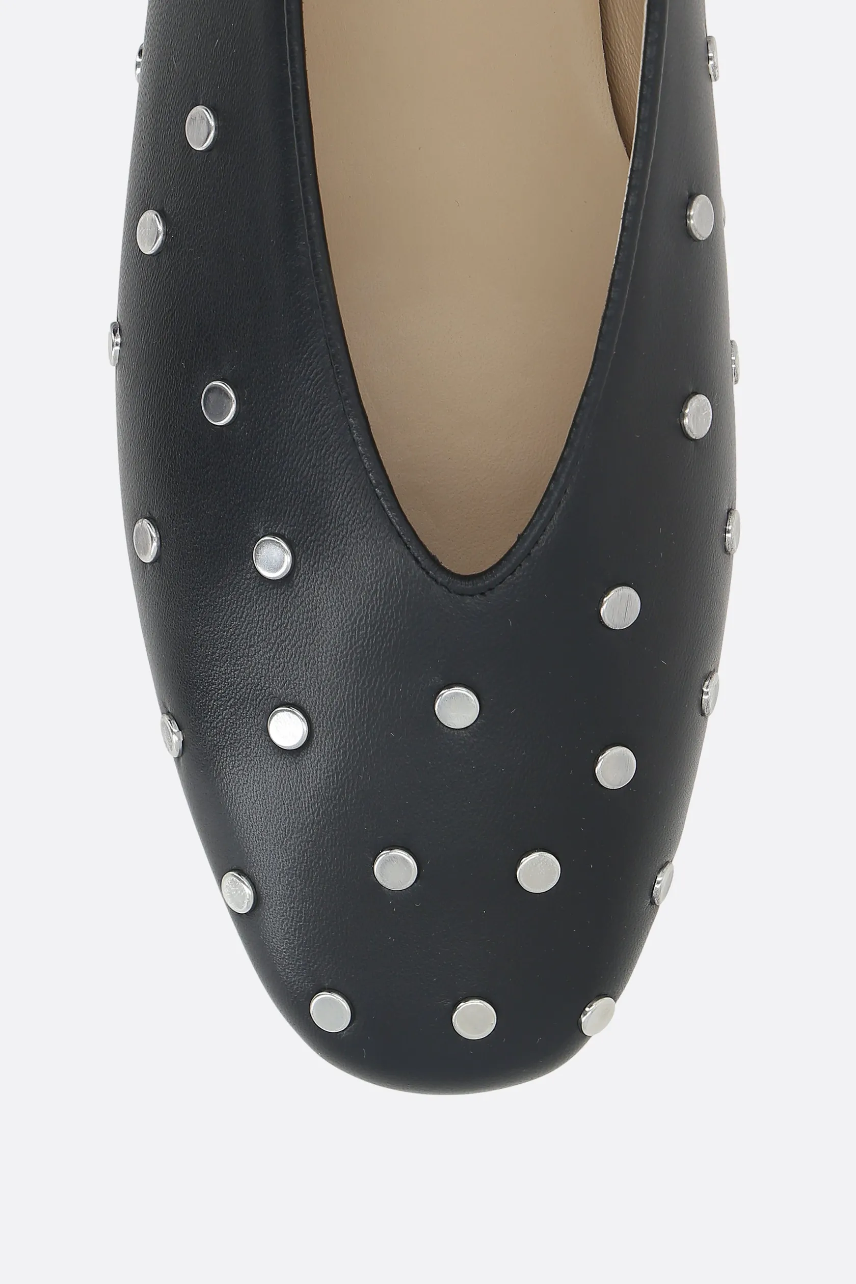 Scarpe Basse>LE MONDE BERYL slipper Regency in pelle con borchie Nero