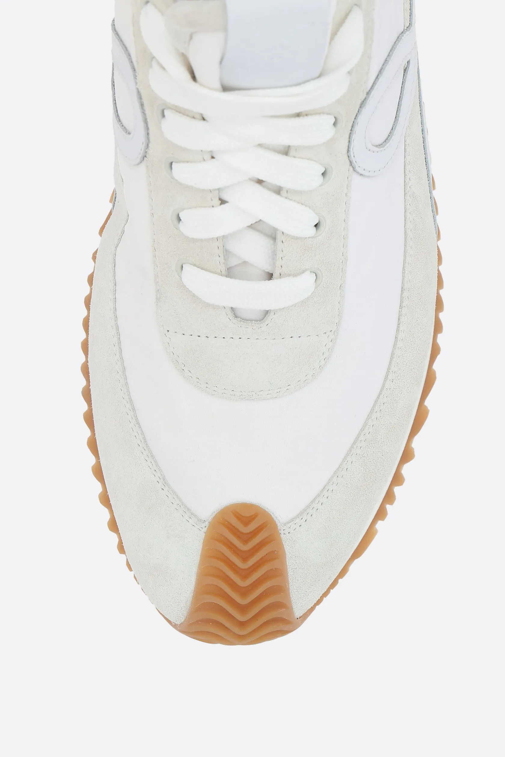 Sneakers>LOEWE sneaker Flow in suede e nylon Bianco