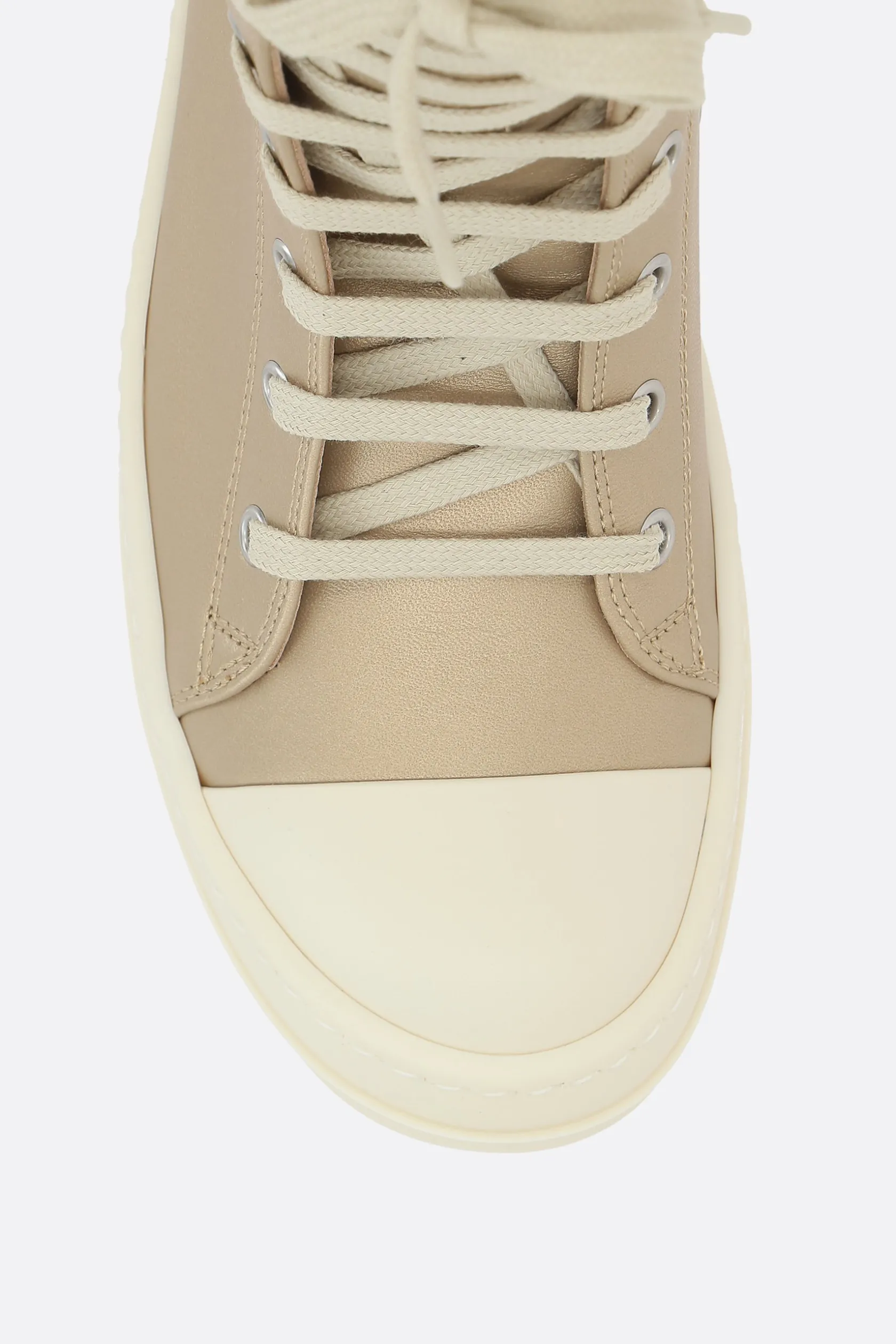 Sneakers>RICK OWENS sneaker high-top in nappa laminata Oro
