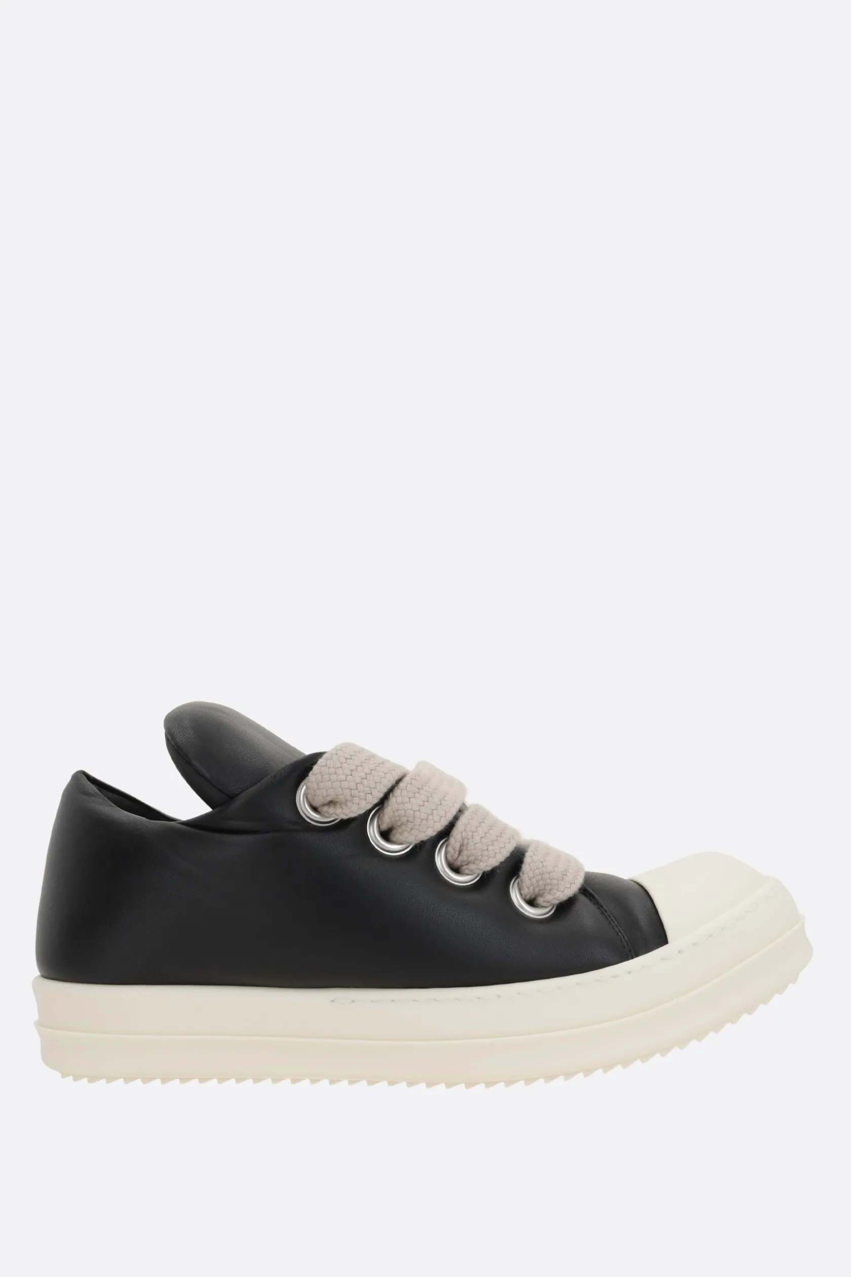 Sneakers>RICK OWENS sneaker low-top in pelle liscia imbottita Nero