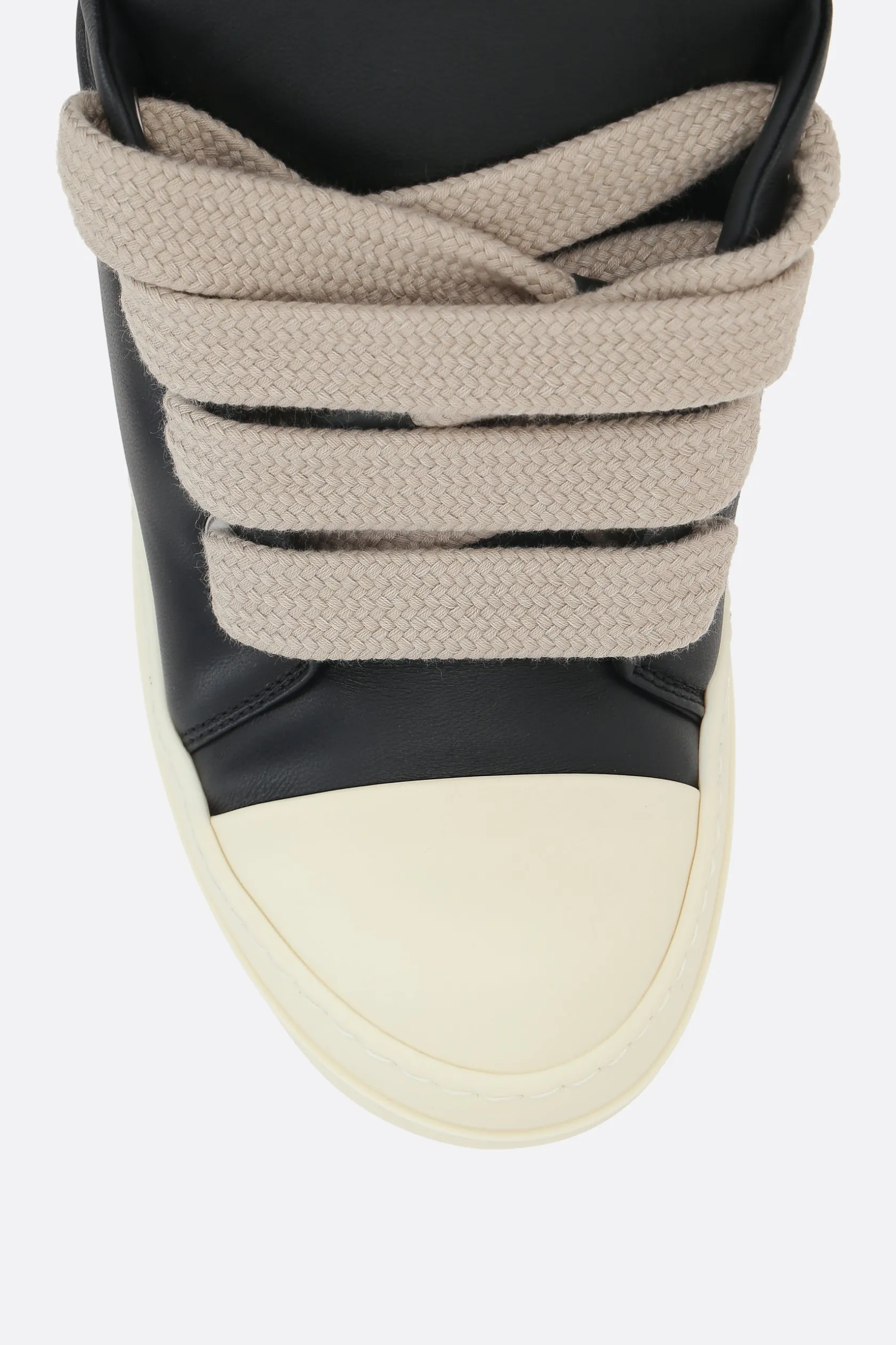 Sneakers>RICK OWENS sneaker low-top in pelle liscia imbottita Nero