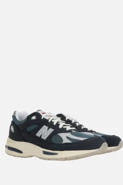 Sneakers>NEW BALANCE sneaker Made in UK 991v2 in mesh e nabuk Blu