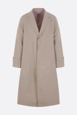 Capispalla>THOM BROWNE soprabito monopetto in twill Marrone