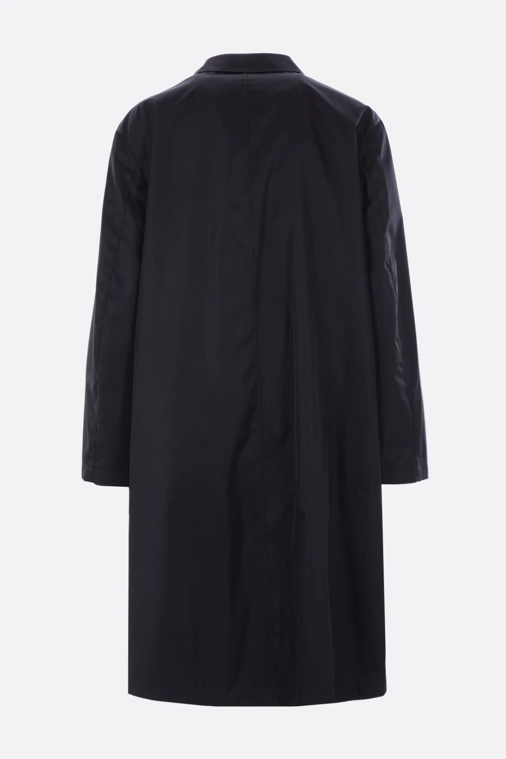 Capispalla>JIL SANDER soprabito monopetto in twill di nylon Nero