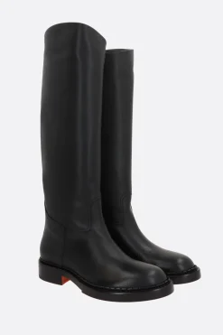 Stivali>SANTONI X 10 CORSO COMO stivale in pelle liscia Nero