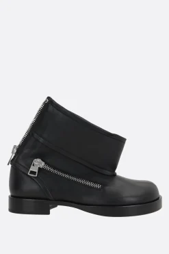 Stivali>JW ANDERSON stivaletto biker in pelle liscia Nero