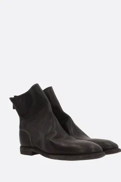 Stivali>GUIDI stivaletto con zip in pelle martellata Marrone
