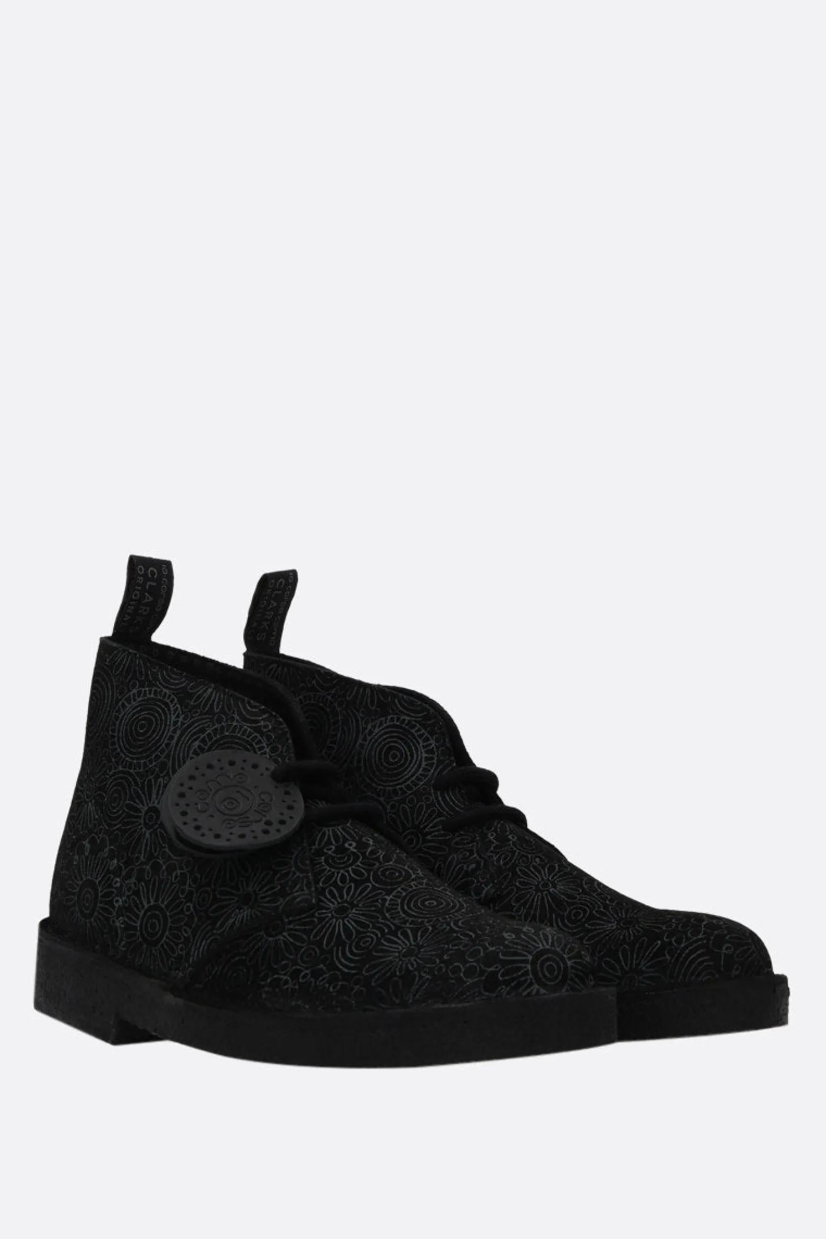 Stivali>CLARKS X 10 CORSO COMO stivaletto Desert in nubuk stampa grafica Nero