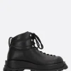Stivali>JIL SANDER stivaletto hiking in pelle liscia Nero
