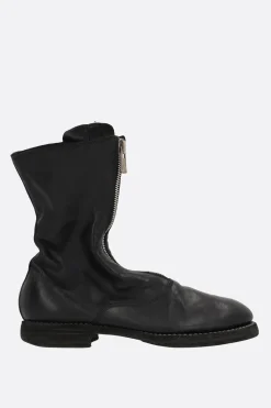 Stivali>GUIDI stivaletto in pelle martellata Nero