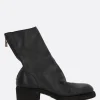 Stivali>GUIDI stivaletto in pelle martellata Nero