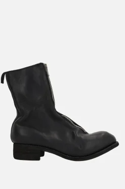 Stivali>GUIDI stivaletto in pelle martellata Nero