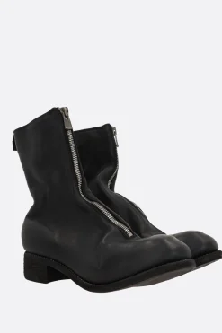 Stivali>GUIDI stivaletto in pelle martellata Nero