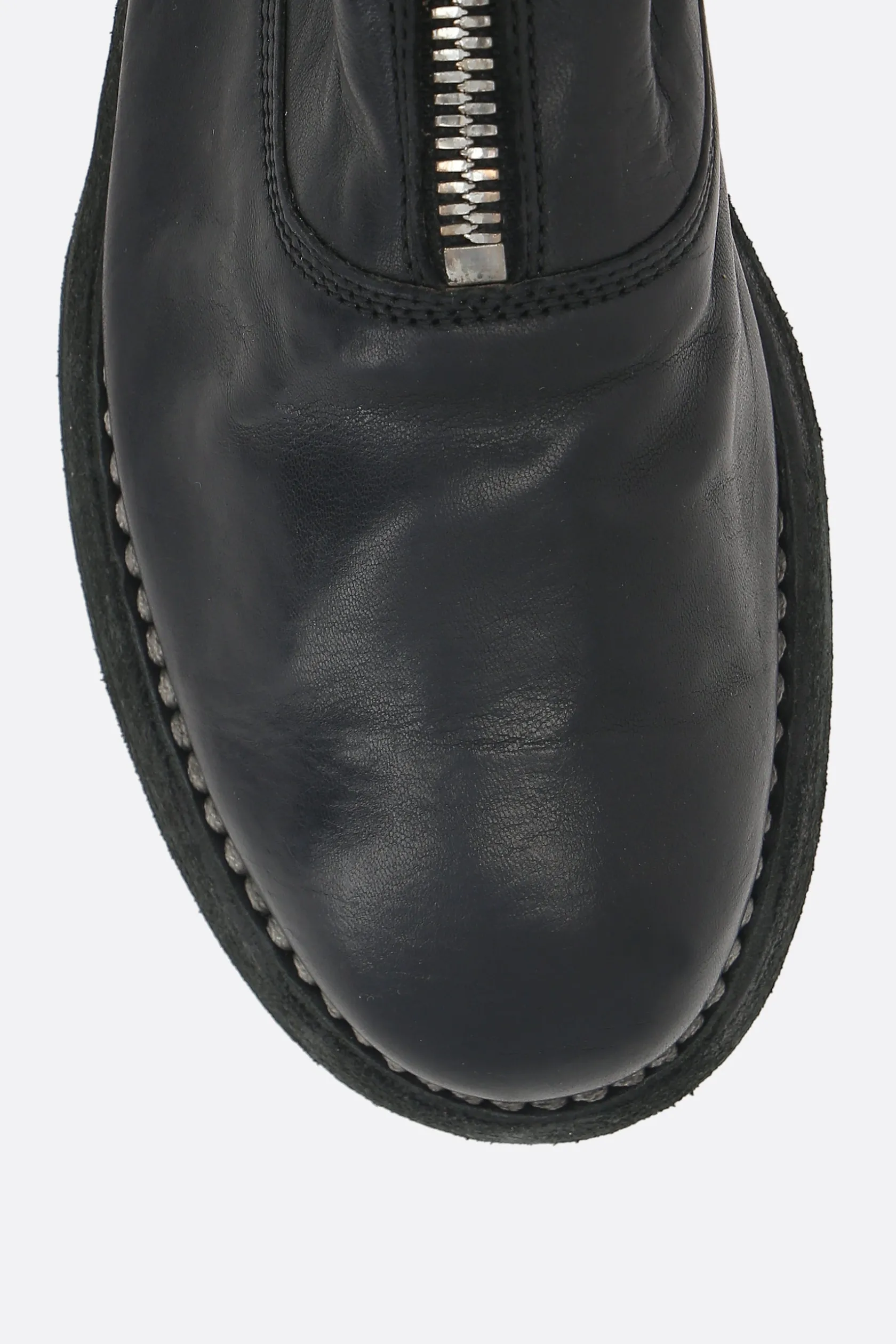 Stivali>GUIDI stivaletto in pelle martellata Nero