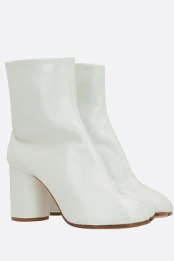 Stivali>MAISON MARGIELA stivaletto Tabi in suede laserato Bianco