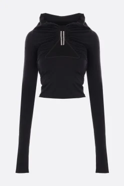 Topwear>RICK OWENS top a maniche lunghe Prong in jersey stretch Nero