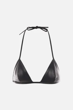 Topwear>RICK OWENS top bralette in pelle Nero