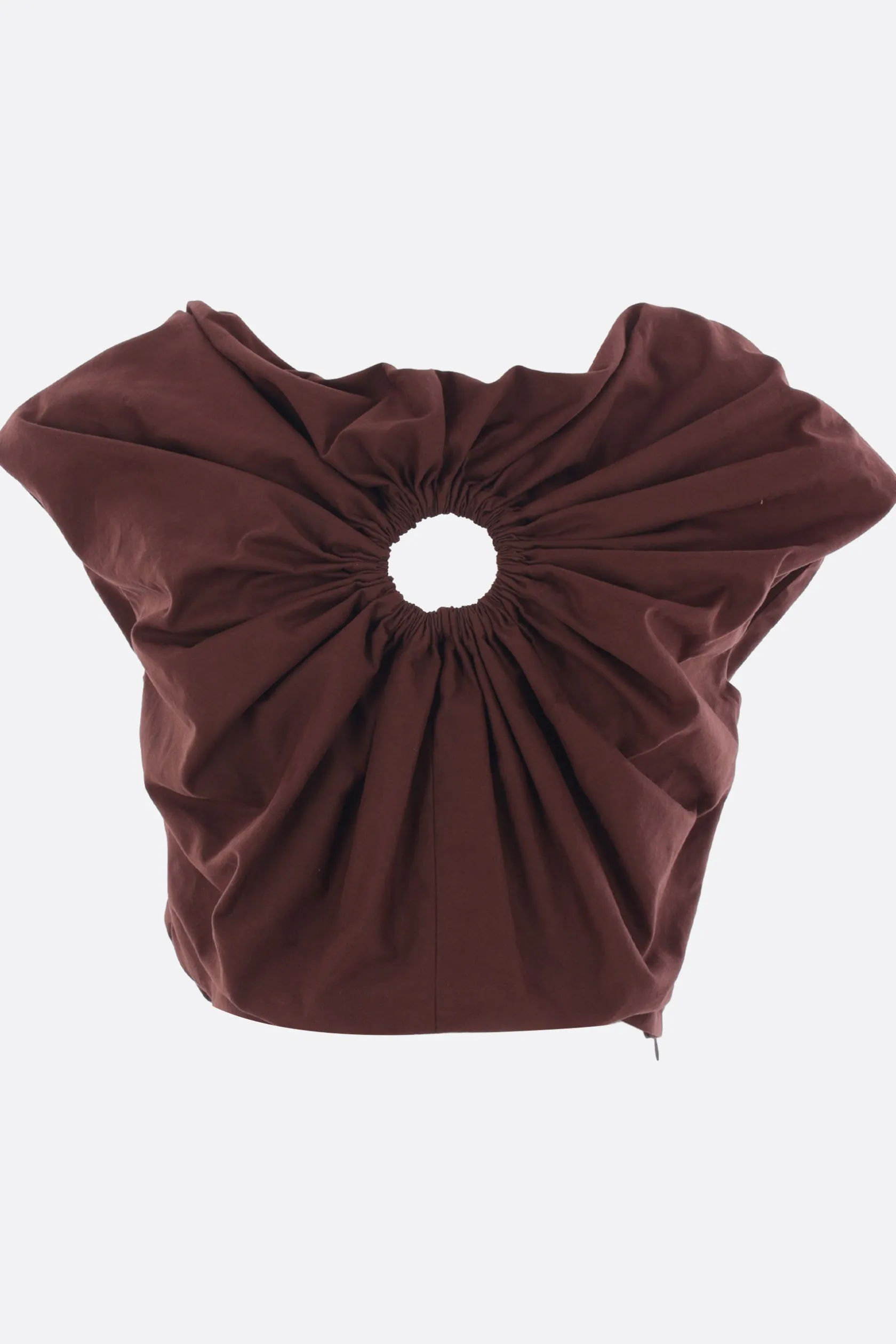 Topwear>ZOMER top cropped Francisco in cotone Marrone