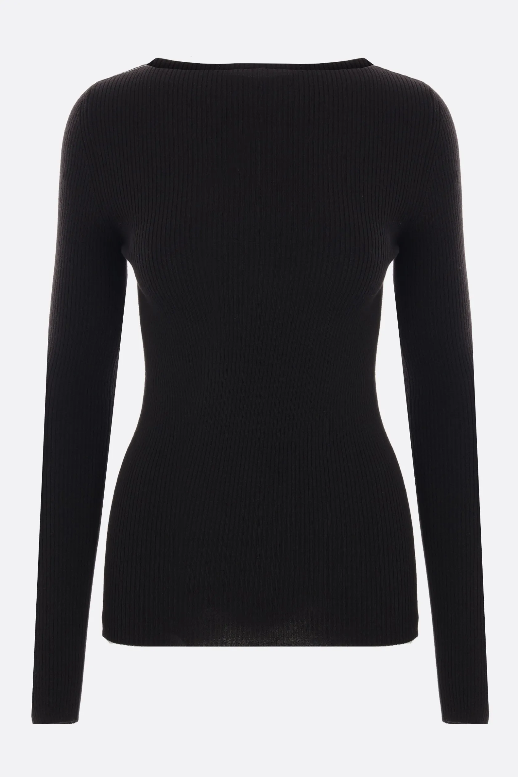 Topwear>RICK OWENS top in maglia a costine con cut-out Nero