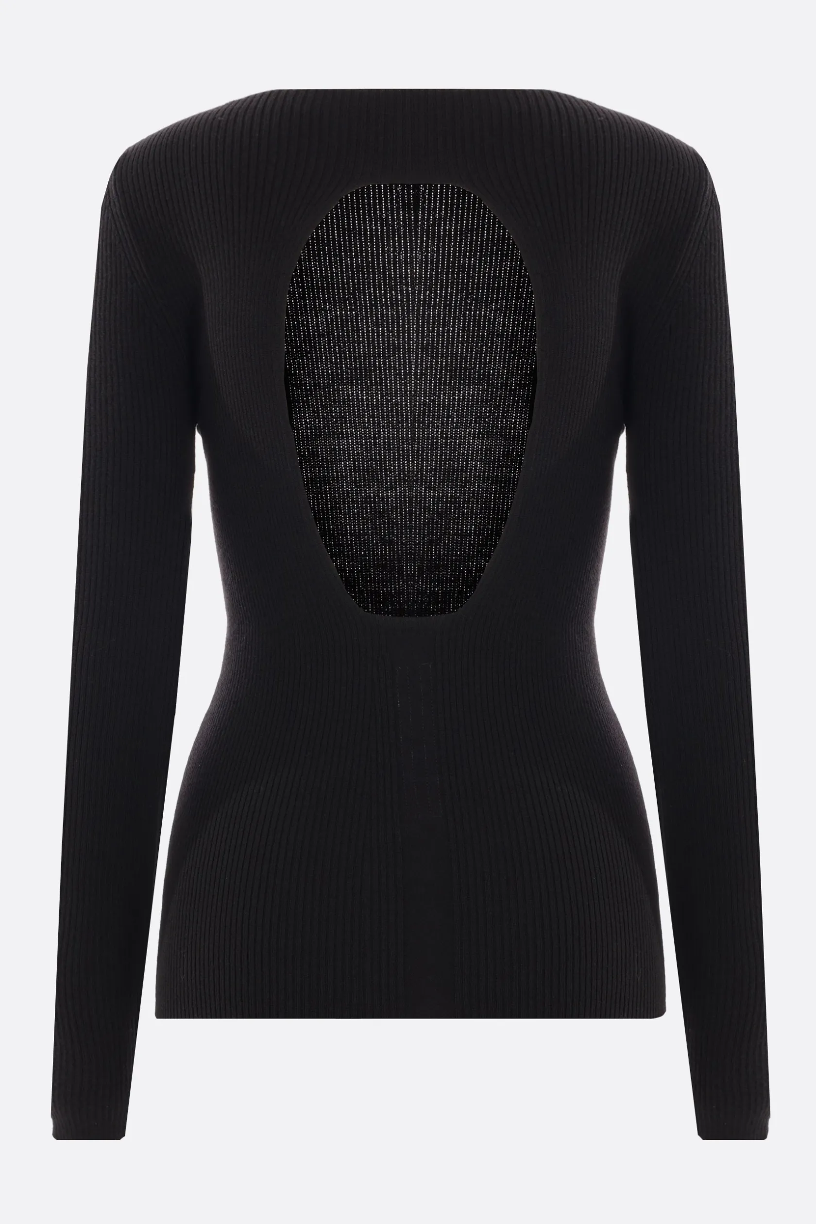 Topwear>RICK OWENS top in maglia a costine con cut-out Nero