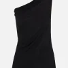Topwear>RICK OWENS top monospalla Athena in jersey Nero
