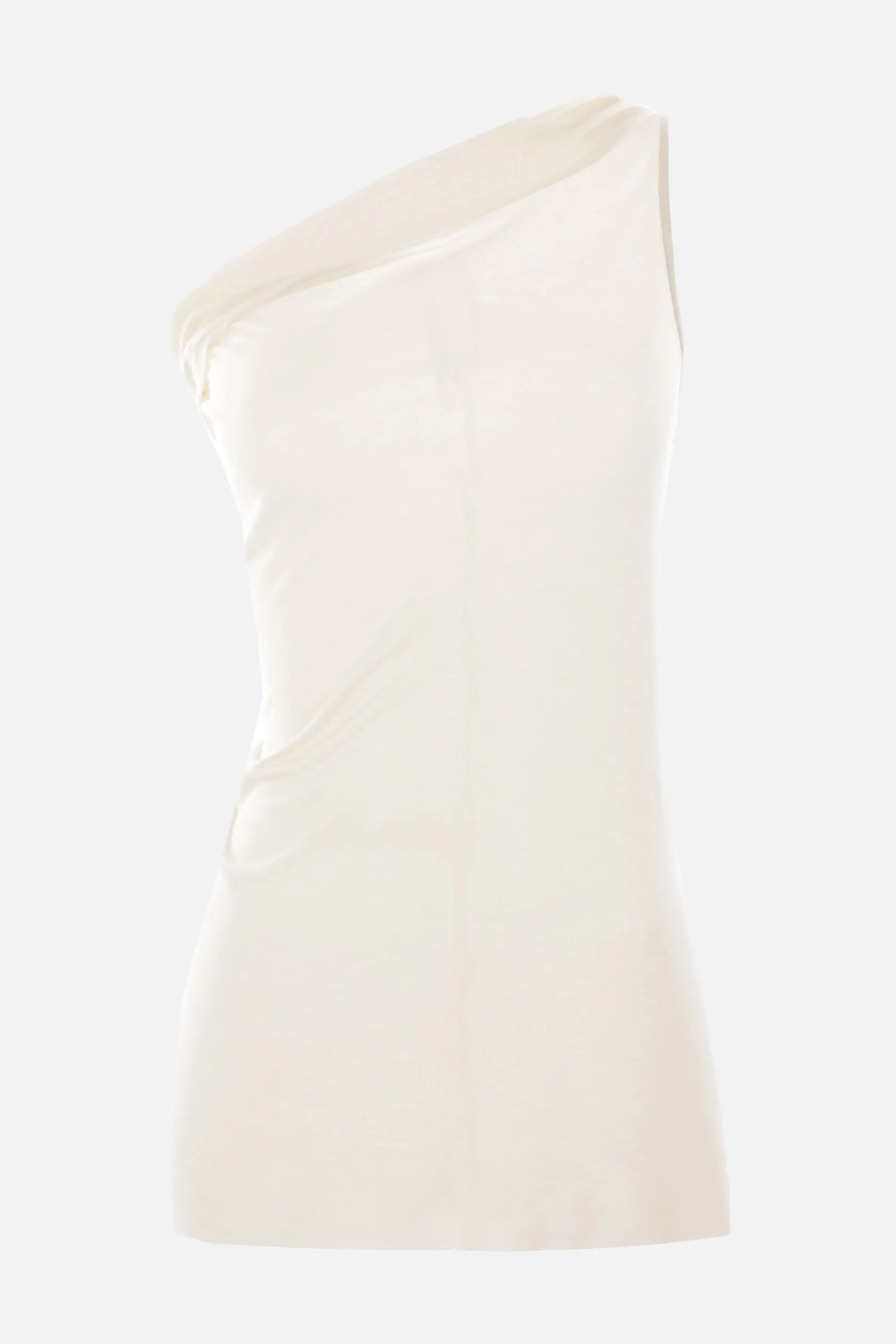 Topwear>RICK OWENS top monospalla Athena in jersey Bianco