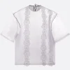 Topwear>CECILIE BAHNSEN top oversize Asra in organza Grigio