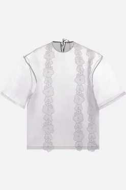 Topwear>CECILIE BAHNSEN top oversize Asra in organza Grigio