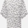 Topwear>CECILIE BAHNSEN top oversize Asra in tulle con paillettes Argento